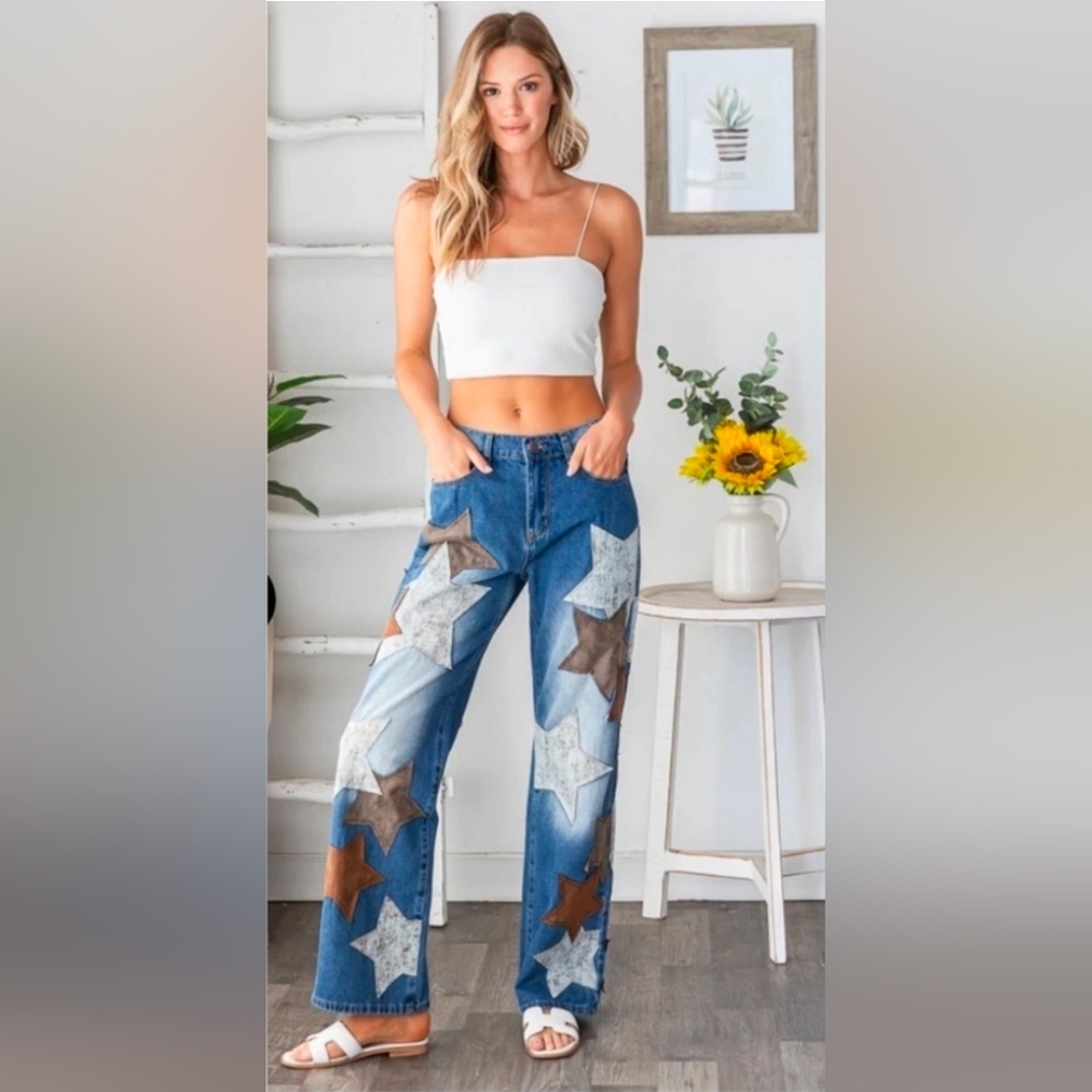 Oli & Hali Star Patch Boho Jeans
